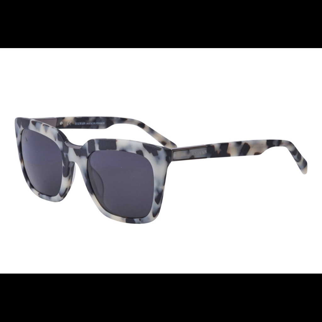 Balmain Gray Havana Squared Sunglasses